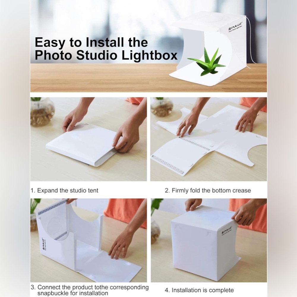 Photo Studio Box with LED Light & Multiple Backdrops - Picture 5 of 6